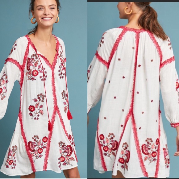 Anthropologie Dresses & Skirts - Anthropologie Embroidered Tunic Dress